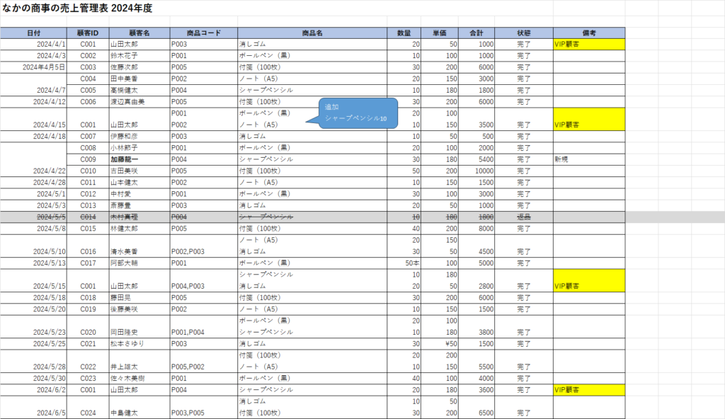 適切なデータ管理のためのExcelシート設計